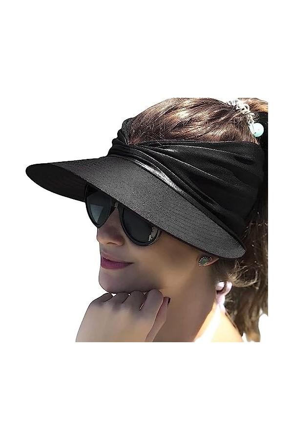 YSTrillion Visière Plage Femme,Pliable et à Séchage Rapide Casquette Visière Chapeau Pare Soleil FemmeVisiere Casquette Femme