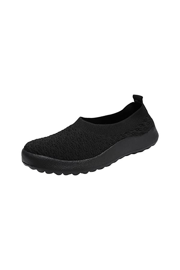 Baskets Femme Chaussure de Course Basket Mode été Femmes Chaussures de Sport Fond Plat léger sans Lacet Couleur Unie Style Mo
