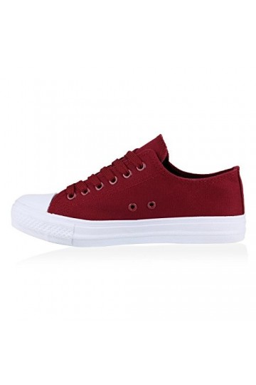 Stiefelparadies Femme Baskets/Sneakers Baskets Bas 139835 Rouge foncé 37 Flandell