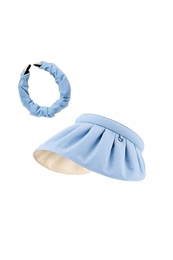 DoDuo Visière Femme, Anti UV Casquette Visière Pliable Casquette de Protection Solaire UPF50+ pour Le Tennis, Plein Air Loisi