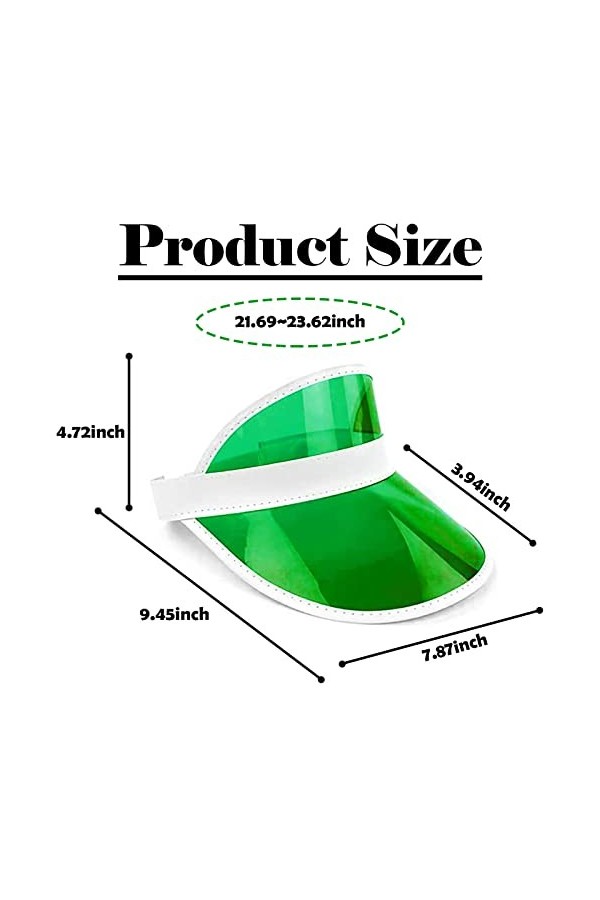 Visières Pare-Soleil Néon, Lot de 6 80s Bouchon de Protection Retro, Chapeau de Soleil dété Unisexe en Plastique Visor Sport