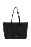 Calvin Klein Cabas Femme Sac Ck Must Shopper Medium Mono Fermeture Éclair, Noir Black Mono , Taille Standard