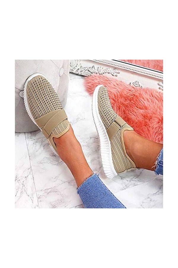 Fannyfuny Chaussures Plates Bout Pointu pour Femme Mode Sport Paillettes Femmes Dames Filles Wedges Chaussures Chaussures sec