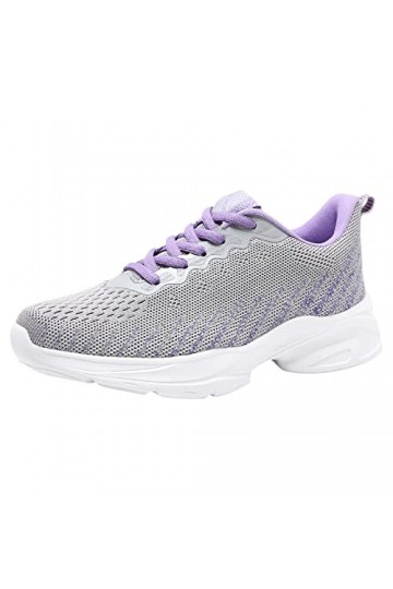 Marche Sport Chaussures pour Femmes Baskets Mode été Maille Respirant Confortable léger à Lacets Chaussures décontractées Loi