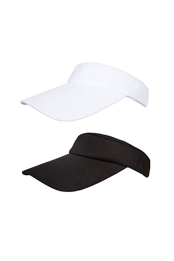 2pcs Femmes Visière Chapeau Mode Anti-Soleil Beach Visiere Casquette, Respirant et Absorbant La Transpiration Golf Sports Vis