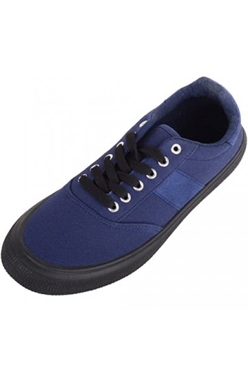 Absolute Footwear Baskets décontractées à lacets en toile pour femme - Faciles à enfiler - Bicolores, bleu marine, 42 EU
