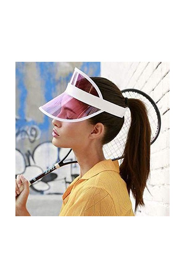 ZHIYU Pare-soleil transparent pour golf été - Unisexe - Pour fête de poker et ballon de frappe - Pliable - Avec large bord - 