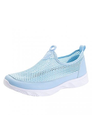Baskets Femme Chaussures de Sport Running Femmes Baskets Mode été Nouveau modèle Couleur Unie Maille Creuse Respirant Plat Ch