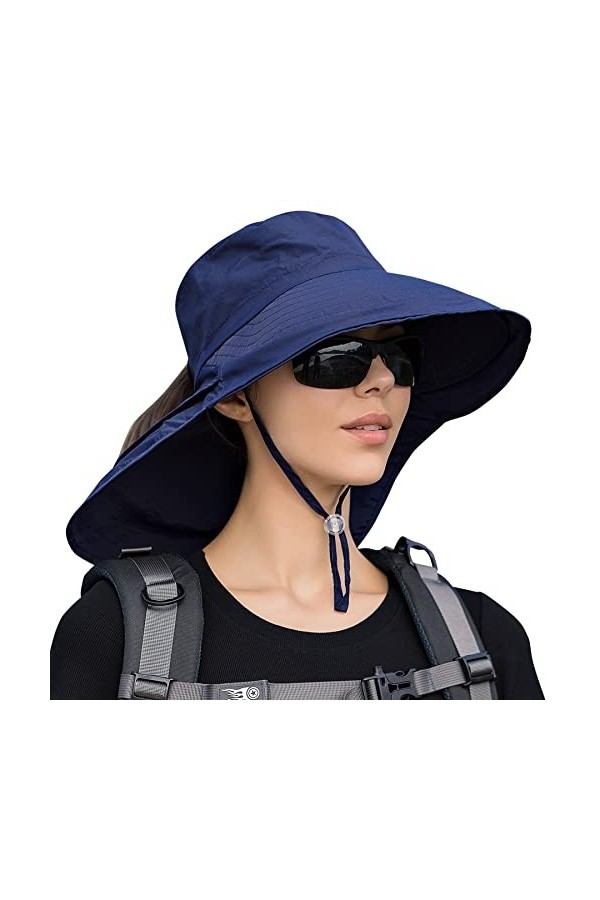 Chapeau Femme Eté Pliable Casquette Visière Chapeau Soleil pour Plage Voyage Sport Loisir