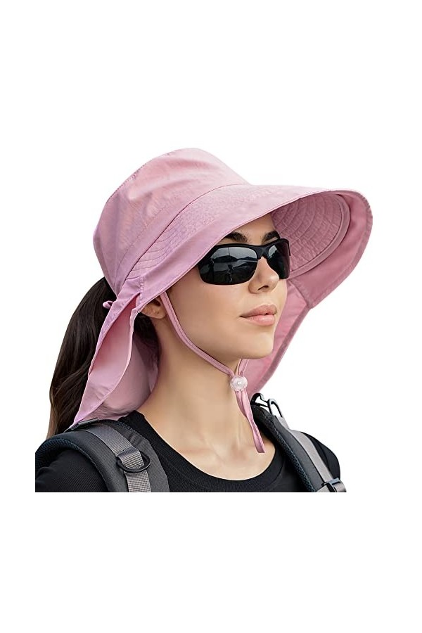 Chapeau Femme Eté Pliable Casquette Visière Chapeau Soleil pour Plage Voyage Sport Loisir