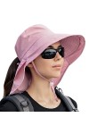 Chapeau Femme Eté Pliable Casquette Visière Chapeau Soleil pour Plage Voyage Sport Loisir