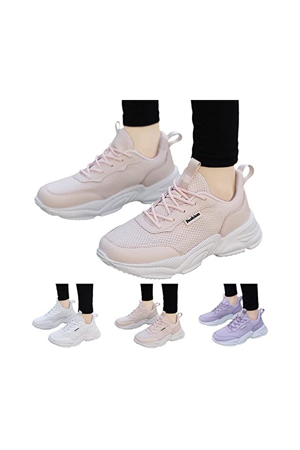 Basket Femme Chaussures de Running Femmes Baskets Mode été Nouveau modèle Maille Respirant Confortable antidérapant Chaussure