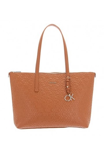 Calvin Klein CK Must Shopper Embossed Mono M Cognac