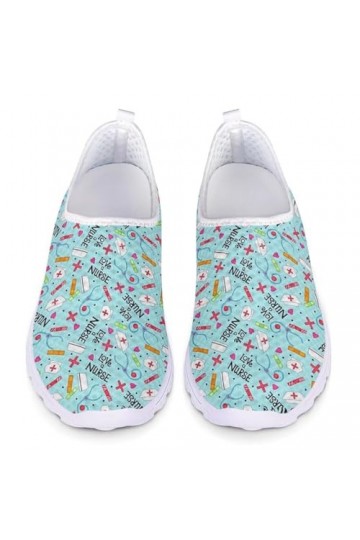 chaqlin Kawai Infirmière Sneakers Femmes Hommes Casual Jardin Marche Chaussures Mesh Léger Sport Gym Running Formateurs Bleu 