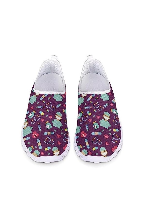 POLERO infirmière modèle sans Lacet Chaussures pour Femmes léger Maille Respirant Chaussures Sport Sneaker EU 40