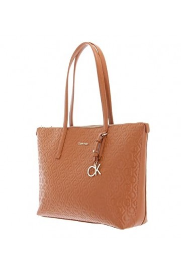 Calvin Klein CK Must Shopper Embossed Mono M Cognac