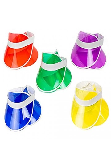 10 Pièces Chapeaux Transparent Plastique, Casquette de Tennis de Plage, Chapeau de Soleil avec visière de Soleil Transparent,