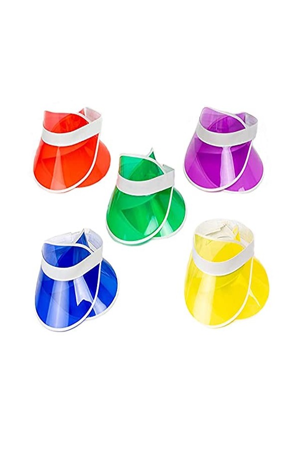 10 Pièces Chapeaux Transparent Plastique, Casquette de Tennis de Plage, Chapeau de Soleil avec visière de Soleil Transparent,