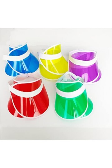10 Pièces Chapeaux Transparent Plastique, Casquette de Tennis de Plage, Chapeau de Soleil avec visière de Soleil Transparent,