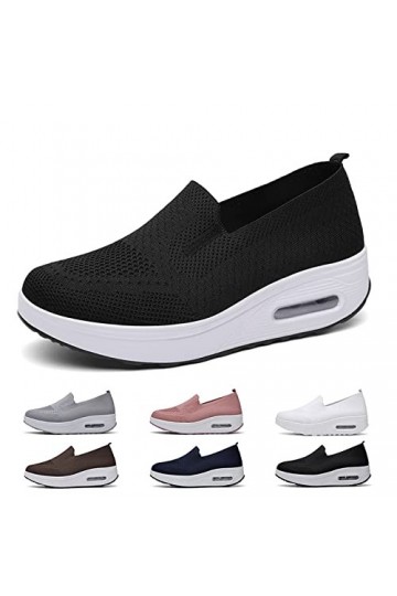 Jeeeun Womens Walking Orthopedic Sneakers, Breathable and Comfortable, Wide Toe Non Slip Air Cushion Slip on Orthopedic Snea