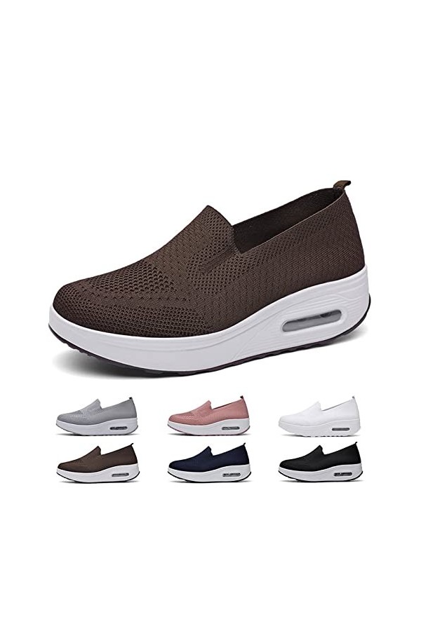 Jeeeun Womens Walking Orthopedic Sneakers, Breathable and Comfortable, Wide Toe Non Slip Air Cushion Slip on Orthopedic Snea