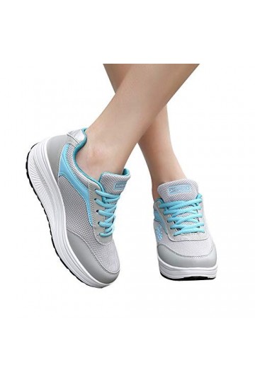 Hasagimol Baskets Femmes Bas à Bascule Chaussures Maille rehaussant Chaussures Souples Mode Baskets Femmes Talon Femme Sexy P