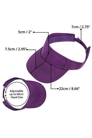 Lot de 5 Casquette Visiere Mixte Réglable pour Tennis, Golf, Course - Visiere Soleil 5 Couleurs, Blanc, Rose, Violet, Noir et