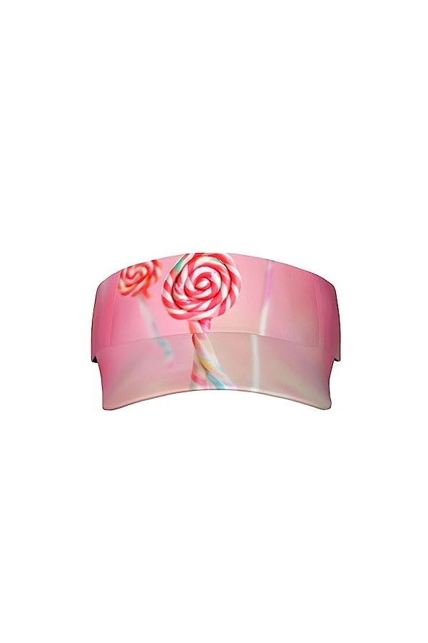 Coloré Lollipop crème solaire Chapeaux à visière résistant à la transpiration pour femme Sport vide Casquette de baseball vis