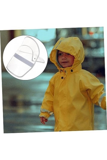 SOIMISS Veste De Pluie Manteau De Pluie Casquettes Chapeaux en Plastique Transparent Imperméable Chapeau Visière Clair Imperm