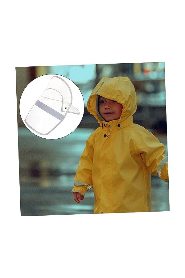 SOIMISS Veste De Pluie Manteau De Pluie Casquettes Chapeaux en Plastique Transparent Imperméable Chapeau Visière Clair Imperm