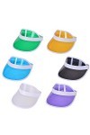 6 Pcs Unisex Neon Sun Visors for Men Women,Visiere Transparente Casquette,Casquette Visiere Plastique,80 RéTro Fluo avec Visi