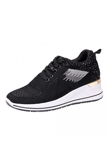 Baskets Mode Femme Baskets compensées Femmes Course Loisirs Fitness Chaussures Respirantes Chaussures en Maille entraîneur dé