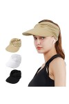TAGVO Visiere Casquette Femme,de Soleil à Large Bord Extérieur,Chapeau de Plage de Protection Solaire UPF50+ Pliable et à séc