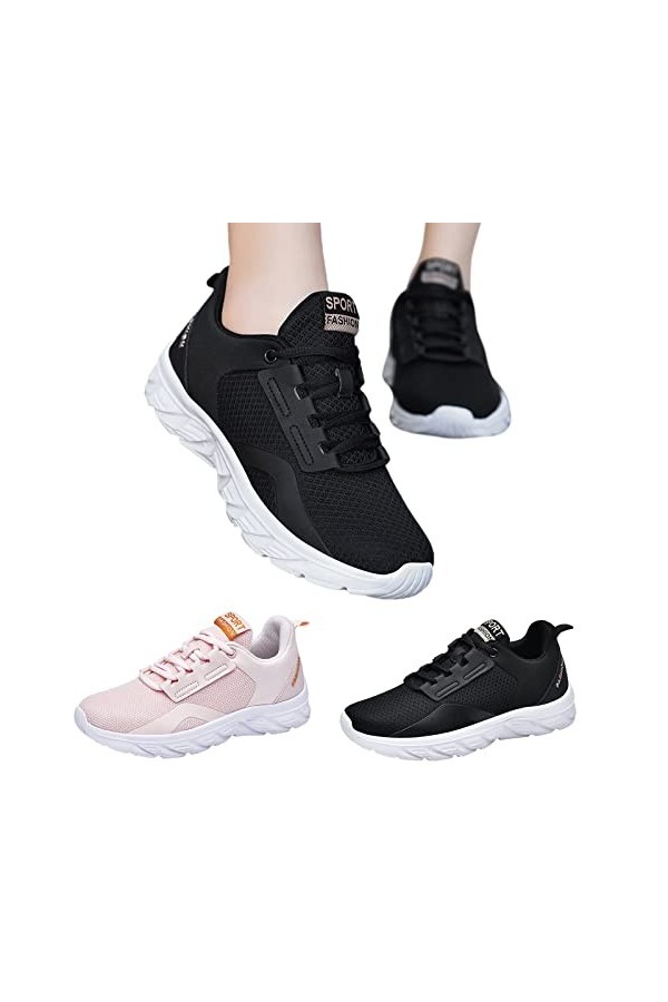 Marche Sport Femmes Baskets Mode Chaussures de Sport Maille Respirant Fond Souple Confortable Grandes Chaussures de Walking T