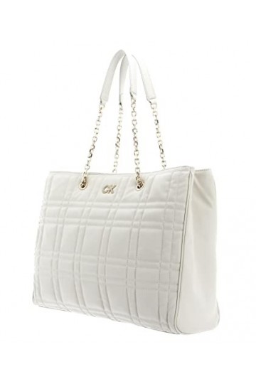 Calvin Klein Re-Lock Quilt Tote Ecru