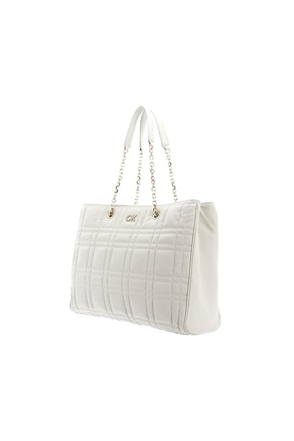 Calvin Klein Re-Lock Quilt Tote Ecru