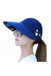 Leisial Femme Casquettes Visières Anti-Soleil Respirant Pliable Casquette de Baseball Été Anti UV Loisirs Tourisme Chapeau de