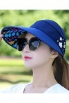 Leisial Femme Casquettes Visières Anti-Soleil Respirant Pliable Casquette de Baseball Été Anti UV Loisirs Tourisme Chapeau de