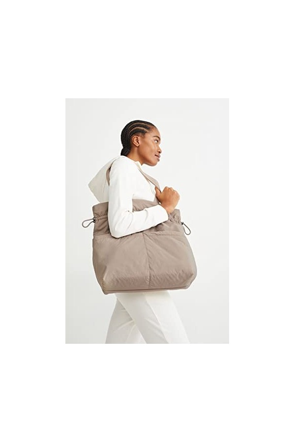 C&A Sac fourre-tout pour femme Couleur unie, argenté, Taille unique