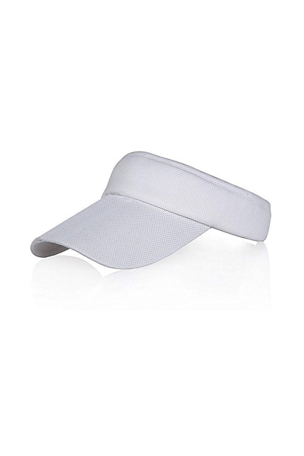 2 Pack Visières de Soleil Blanches pour Les Femmes et Les Filles, Long Bord Plus épais Sweatband réglable Hat pour Golf Cycli
