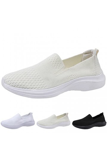 Exchange Chaussures Femme Baskets Mode Simple et Couleur Pure Mesh Respirant Confortable avec Semelles Épais Antidérapantes e