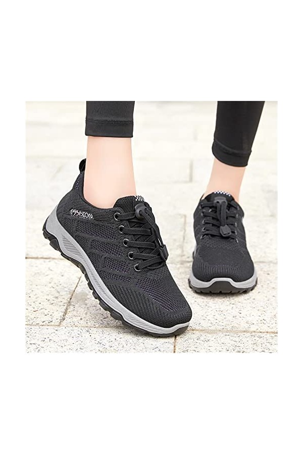 LianMengMVP Mode Automne Femmes Baskets Maille Respirant élastique à Lacets Confortable et Facile à Liquidation De Baskets po