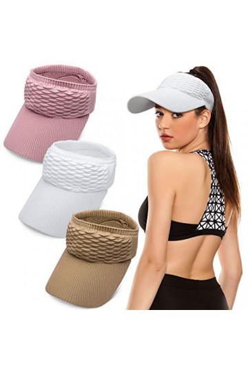 3 Pièces Chapeaux Tricotés pour Femmes Chapeau Pare-Soleil pour Femmes Chapeau de Sport Élastique Chapeau Haut de Forme Vide 