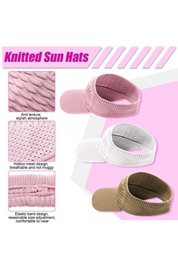 3 Pièces Chapeaux Tricotés pour Femmes Chapeau Pare-Soleil pour Femmes Chapeau de Sport Élastique Chapeau Haut de Forme Vide 