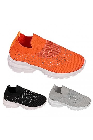 BIISDOST Baskets Mode Femme : Paillettes Plates Baskets Respirantes Paillettes Chaussures de Sport dExtérieur Chaussures de 