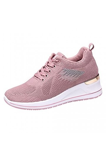 Baskets Mode Femme Baskets compensées Femmes Course Loisirs Fitness Chaussures Respirantes Chaussures en Maille entraîneur dé