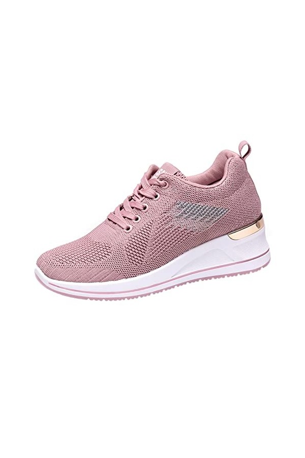 Baskets Mode Femme Baskets compensées Femmes Course Loisirs Fitness Chaussures Respirantes Chaussures en Maille entraîneur dé