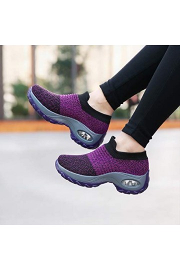 GANAZONO Chaussures Femme Baskets De Mode pour Femmes Chaussures Confortables pour Femmes Grosses Baskets pour Femmes Surface