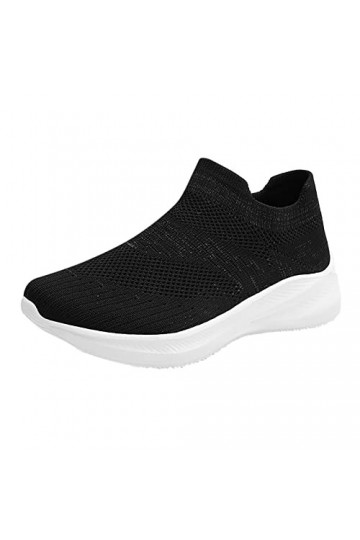 Woaikeyu Respirant Baskets Femmes Hommes Mode Sport Course Maille Sur Couples Chaussures Glisser ExtéRieur Femmes Baskets Bl
