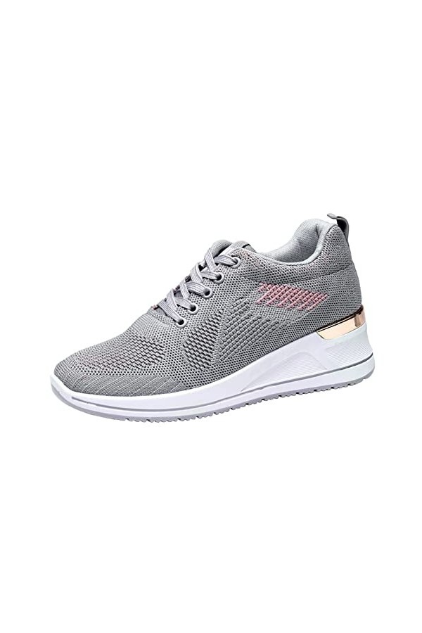 Baskets Mode Femme Baskets compensées Femmes Course Loisirs Fitness Chaussures Respirantes Chaussures en Maille entraîneur dé